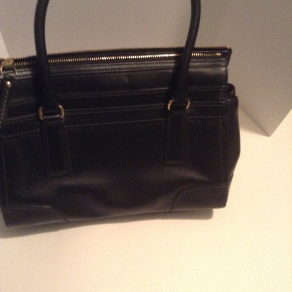 Coach Hampton 11047 Black Leather Satchel Handbag - Picture 3 of 8